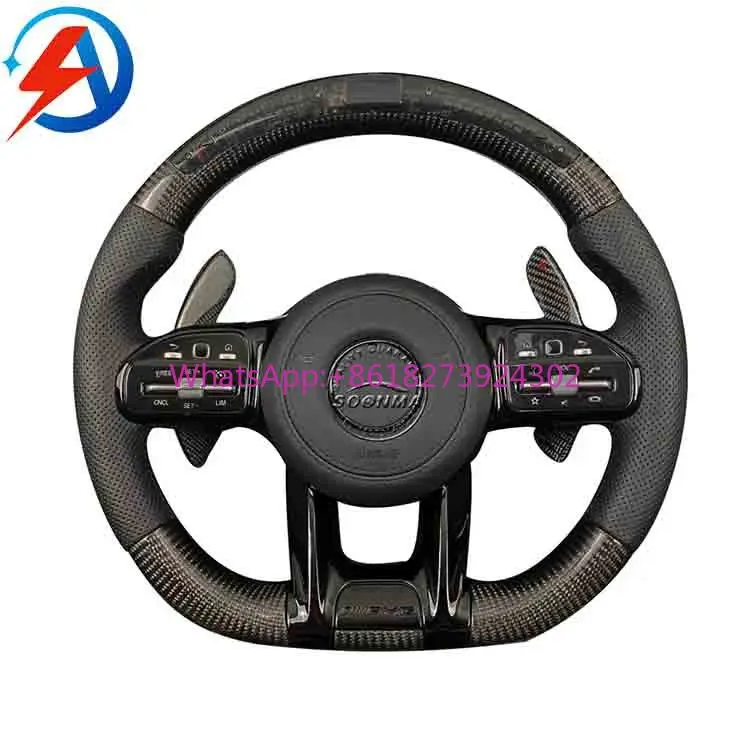 

Custom Car Leather Real LED Carbon Fiber Steering Wheel for Mercedes-Benz Amg W204 W205 W167 W213 W222 W207 W212 C209