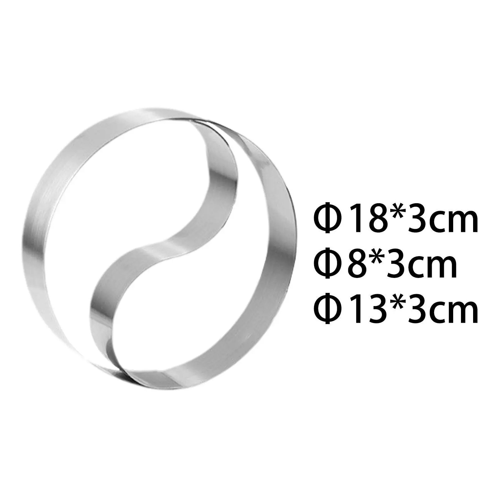 Molde Multiusos para Pastel de Mousse en Forma de Tai Chi, de Acero Inoxidable