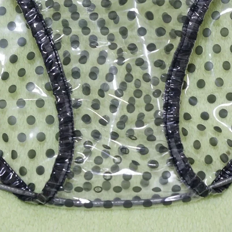 Slip sexy in plastica PVC trasparente a pois Reggiseni regolabili Mutande a vita bassa Set erotico impermeabile silenzioso e morbido