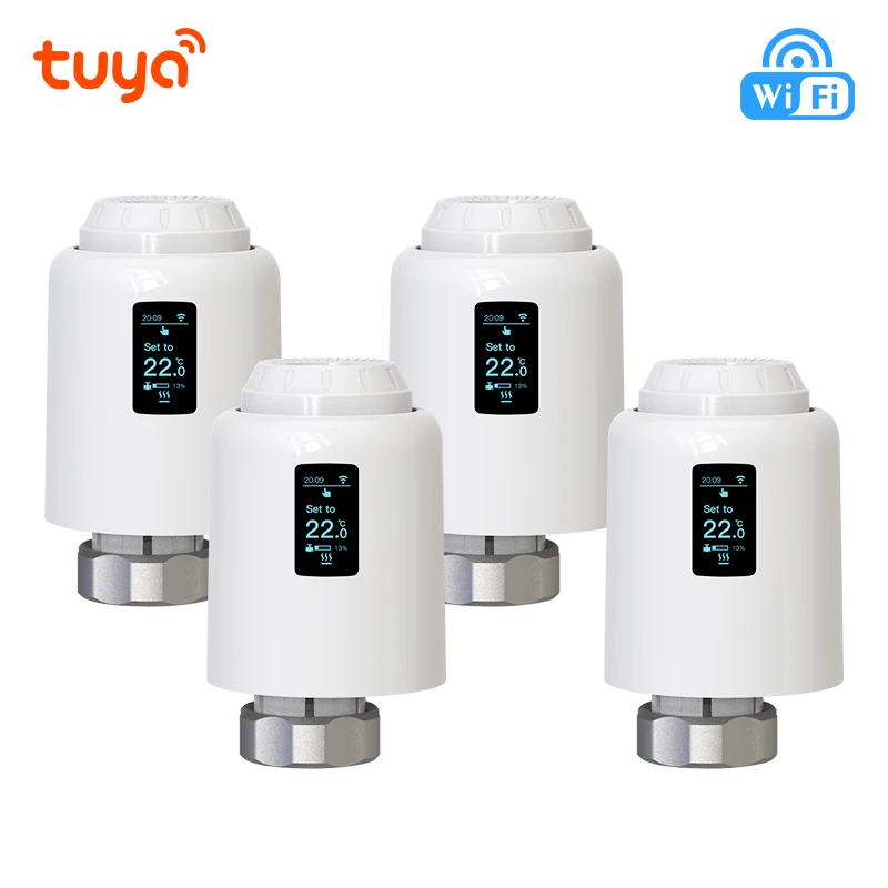 Tuya Smart Home Wifi Thermostatic Radiator Valve Thermostatic Valve Smart Life Digital Temperature Controller Alexa Google Home