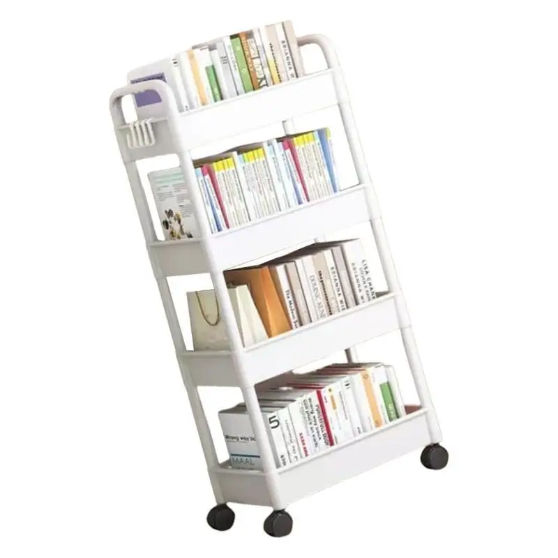 

E8BD Space Saving Snacks Dispenser Rack 4 Tiers Rolling Cart Portable and Adjustable Trolley for Indoor and Outdoor Use