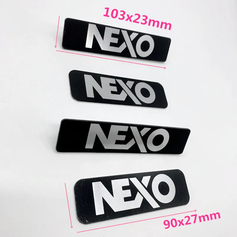 1pcs 3pcs NEXO 2 Pin Metal Aluminium Signage Sign OEM LOGO Nameplate For Audio Amplifier Speaker Loudspeaker Horn High-quality
