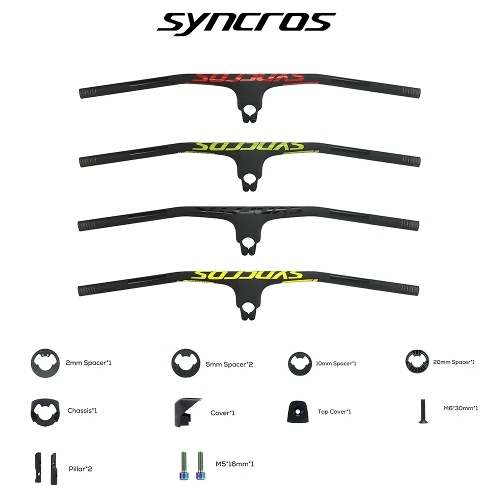 SYNCROS-Full Carbon Fibre Handlebar, Integrated MTB FRASER IC SL, Big Logo, 70mm-100mm x 720mm, 780mm, Black MatS, 2022