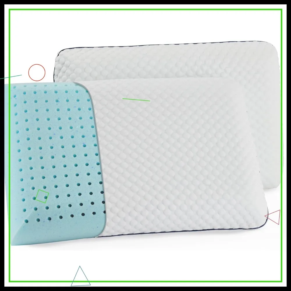 

Гелевая подушка из пены с эффектом памяти King Size, комплект из 2 предметов среднего размера для поддержки шеи, идеально подходит для всех спален дома или путешествий