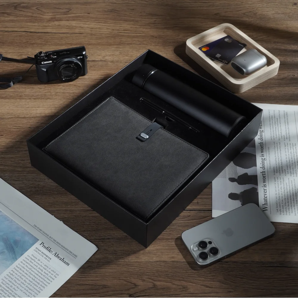 Planner 2025-2026,Personalized Notebook with Power Bank & Wireless Charger,Travel Journal with Light, Refillable Notebook, gift