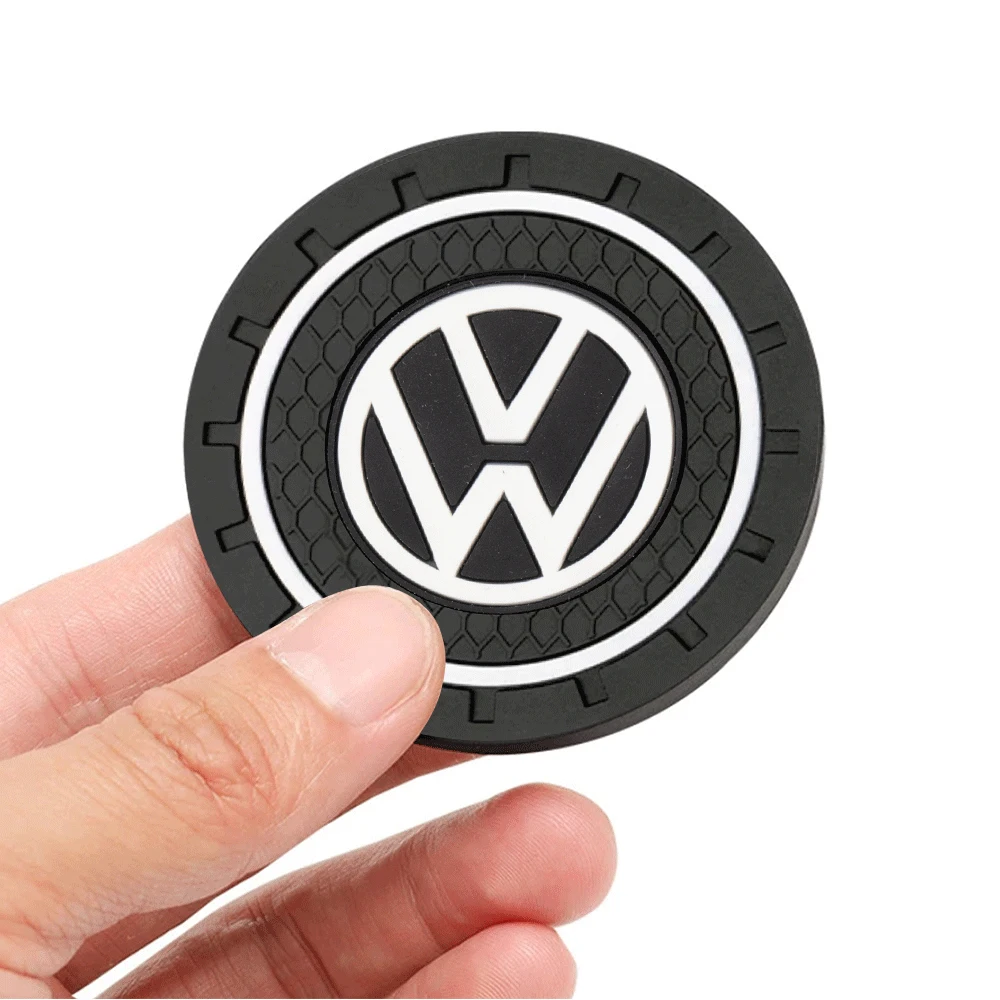 1/2/4Pcs Samochodowa mata antypoślizgowa Coaster Water Cup Slot Pad Akcesoria Do Volkswagen Passat Golf 5 7 Polo Rline Magotan Tiguan Gti