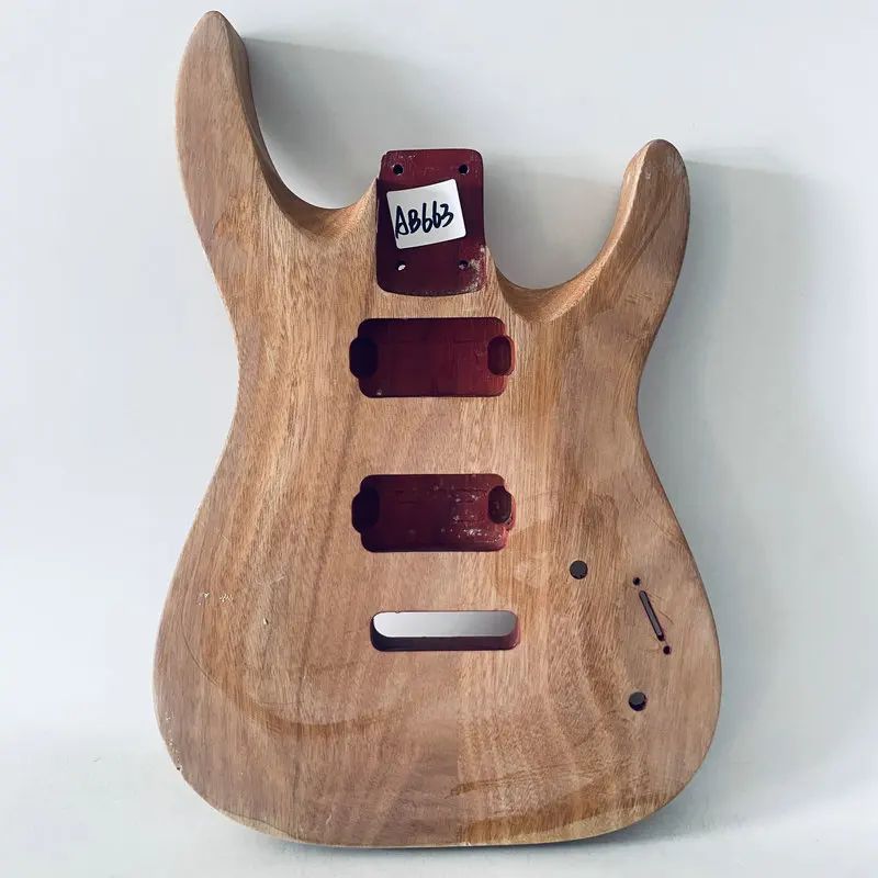 AB663 Custom Order Natural Color Solid Redwood Unfinished Electric Guitar Body 2 Humbucker Pickups Right Hand DIY Guitar Parts