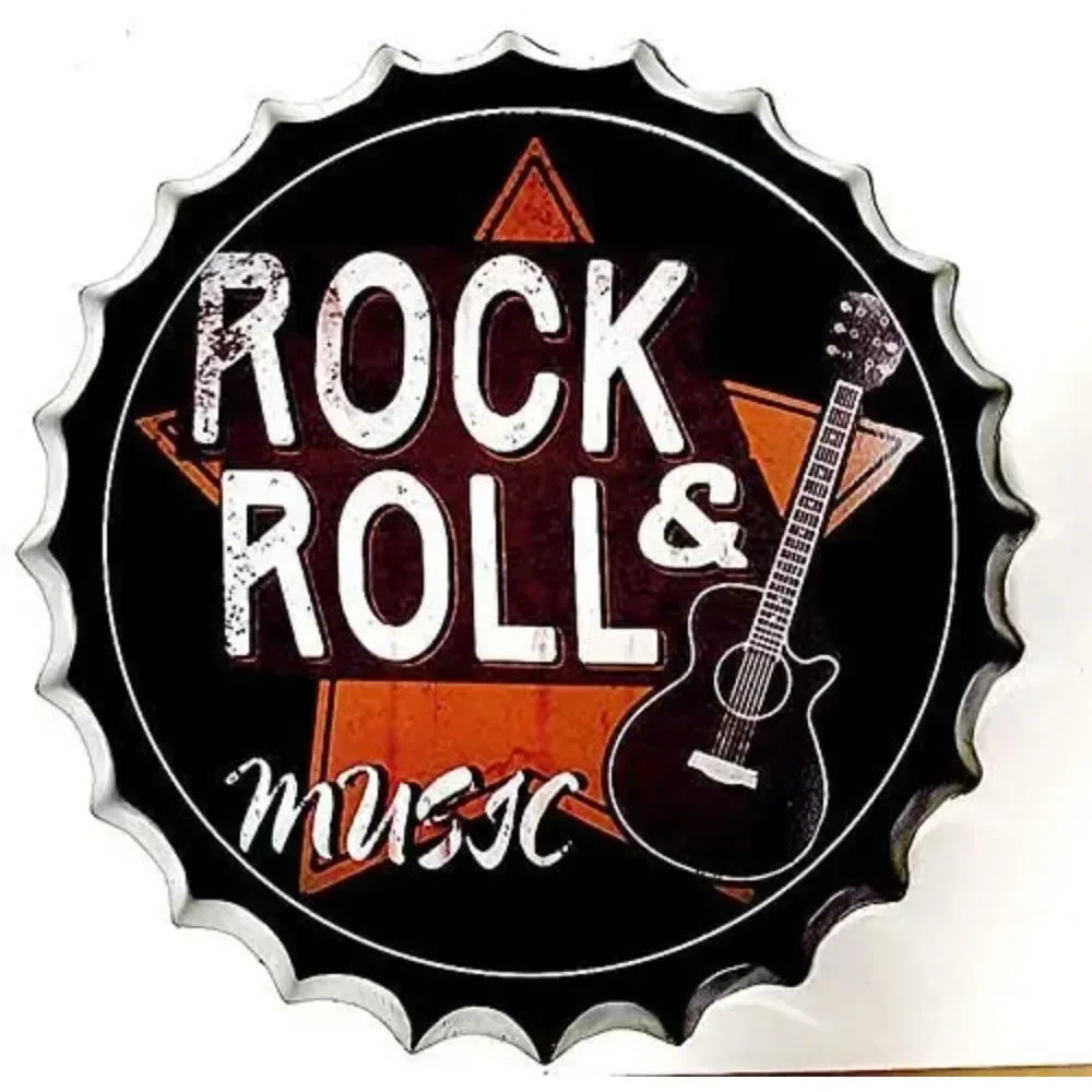 Modern Vintage Metal Tin Signs Bottle Cap Rock Roll Music ! Wall Plaque Poster Cafe Bar Pub Beer Club Wall Home