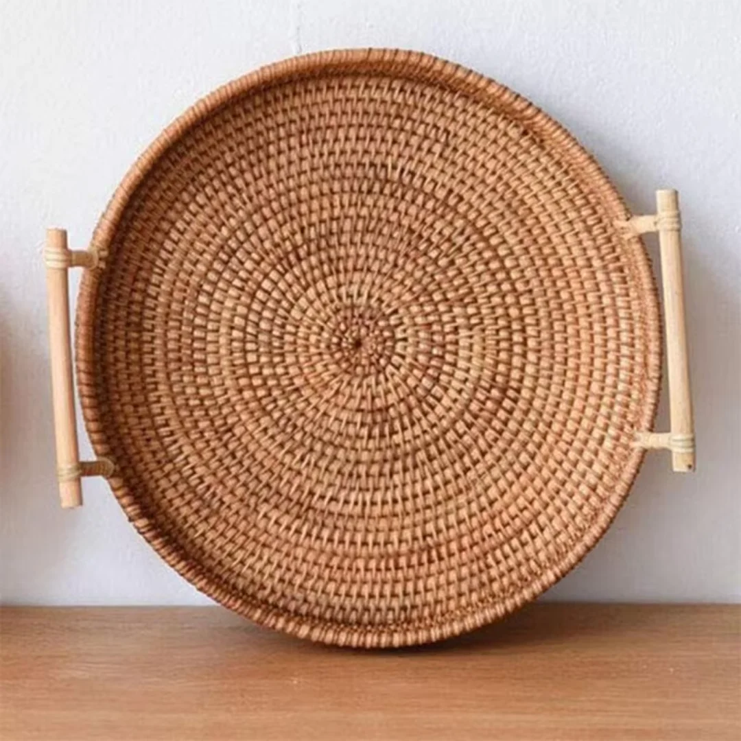 Food Storage In Plants - El yapımı Rattan Tepsi ve Yiyecek
