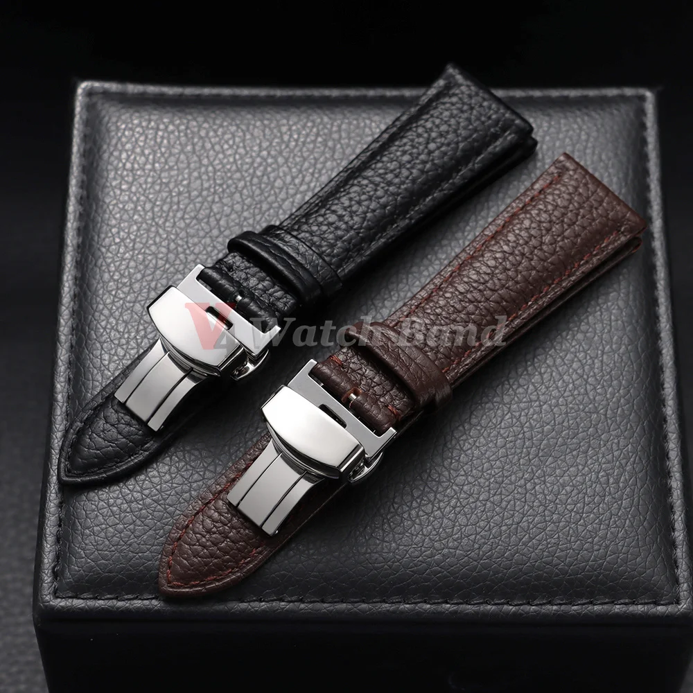 18/19/20/21/22mm Cowhide Watchband for Samsung Galaxy Watch 7/6/5/4/3 Watch Band Palm Leather Gray Watch Strap Band Steel Buckle