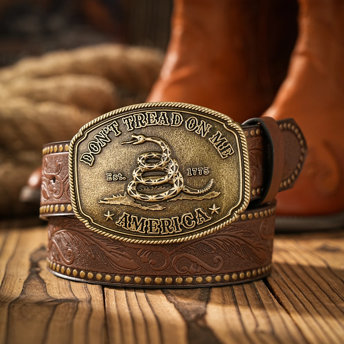 Vintage trifft Mode! Legierungsgürtel mit Schnalle aus PU-Leder, Geeignet für Männer und Frauen, für einen Personalisierten Western-Stil – Detail 3