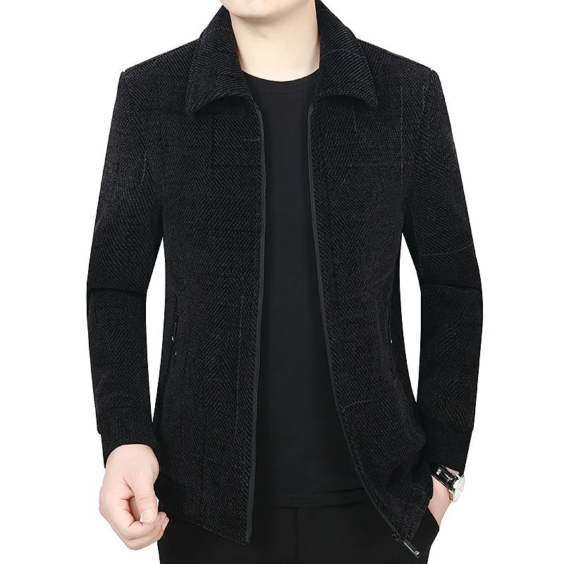 

2023 High-quality men's jacket new fashion handsome slim everything trend high-end casual Chenille jacket coat top M-4XL