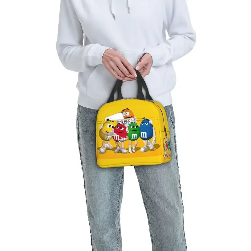 M y MS Candy Character Bolsa de almuerzo para mujer con aislamiento térmico para oficina de adultos