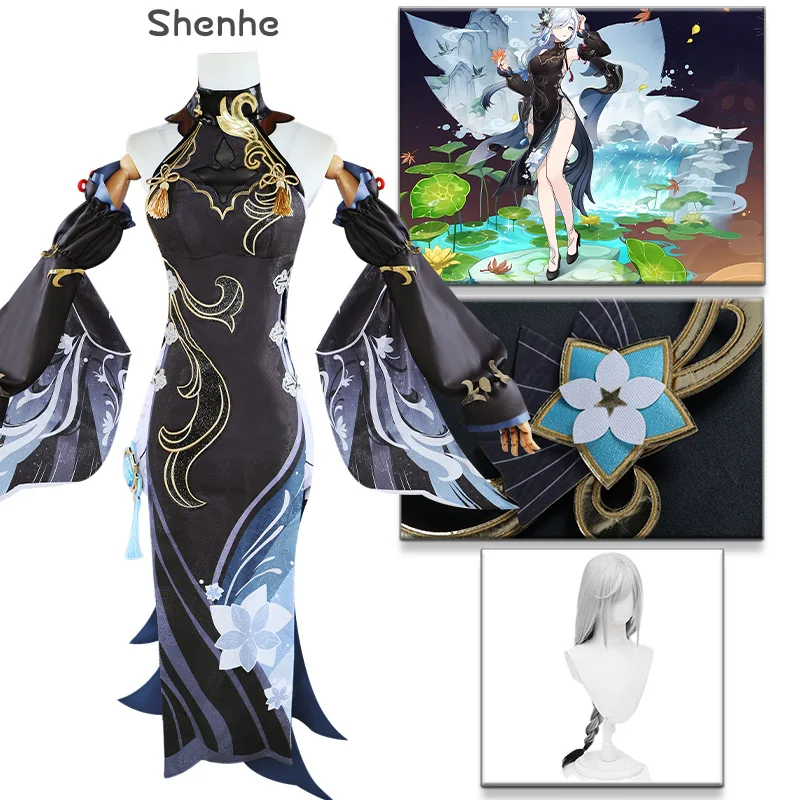 

Shenhe Cosplay Costume Frostflower Dew Dress Impact Lantern Rite Shenhe New Outfits Uniforms Anime Halloween Women Game Outfit