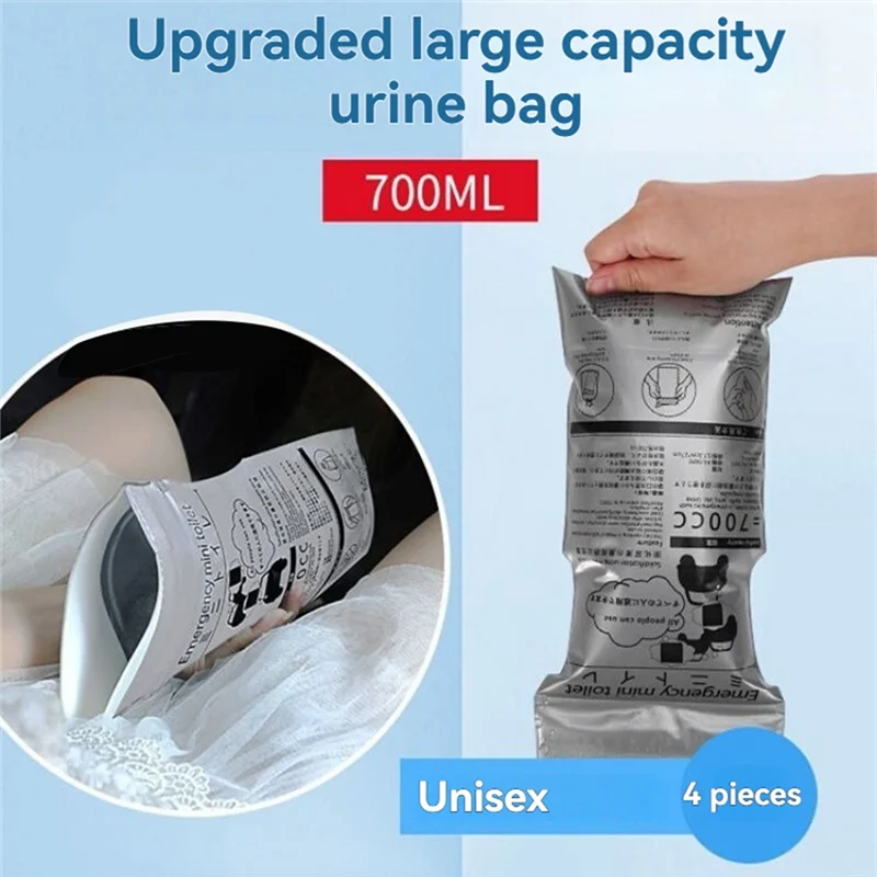 

24 PCS Disposable Urine Bag,700ML Emergency Mini Toilet For Camping Road Trip Jam, Urine Bag Pee Bags Travel Urinals
