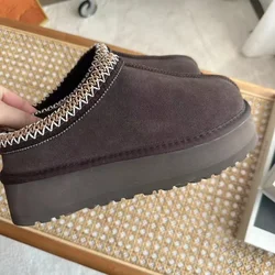 2024 New Women's Wool Slippers Warm Platform Wool Slipperswomen Slippers Women boot Sheepskin Slippers Women Shoes