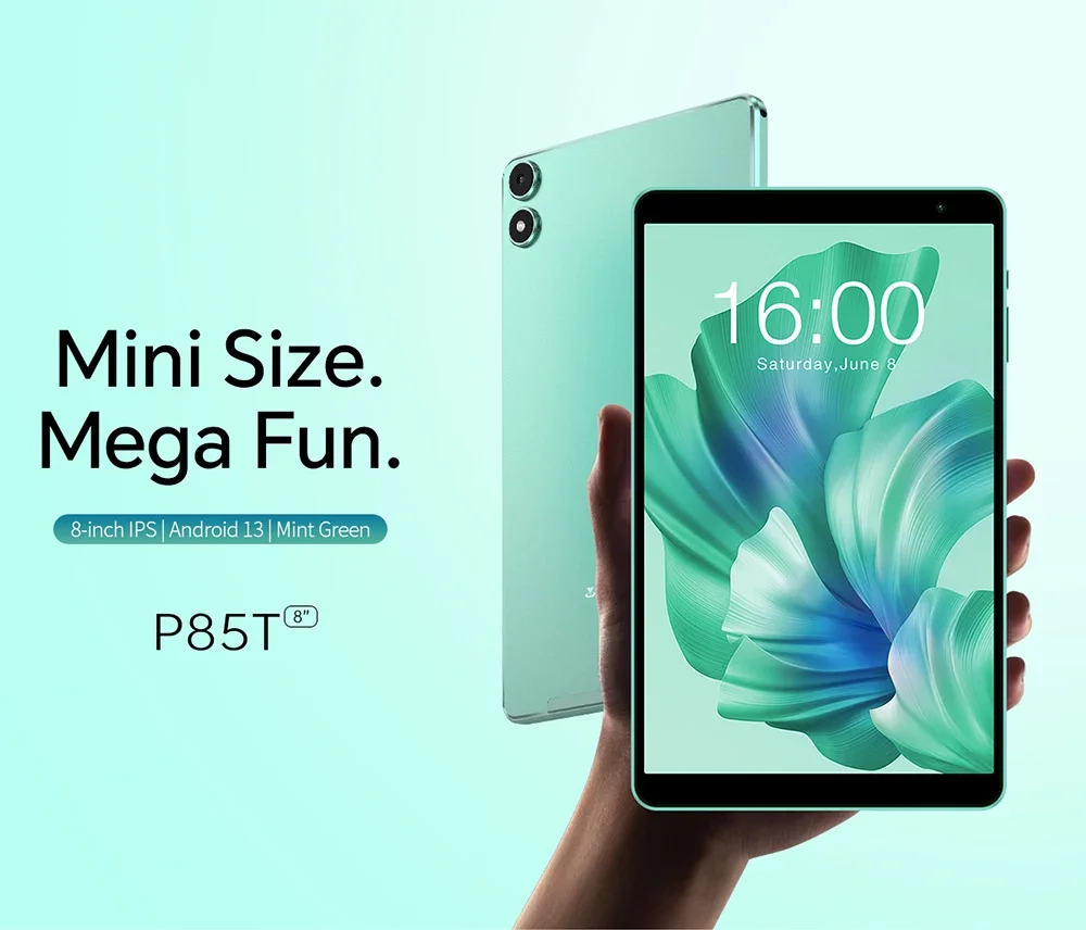 Teclast P85T Tablet Allwinner A523 8-core 1.8GHz/ 4GB RAM/64GB ROM/8 inch 800×1280iPS/WIFI5G/4G/5000mAh/Type-C/0.3MP+2.0MP