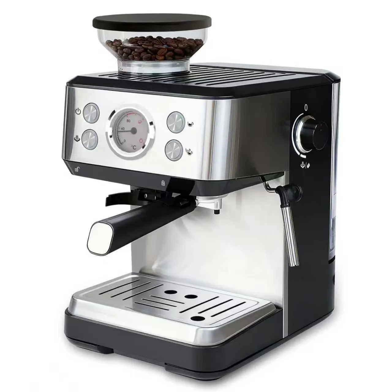 Multifunctional Bean Grinding Coffee Machine One-click Extraction Home Office Small Semi-automatic Grinding And Beating Milk Foa