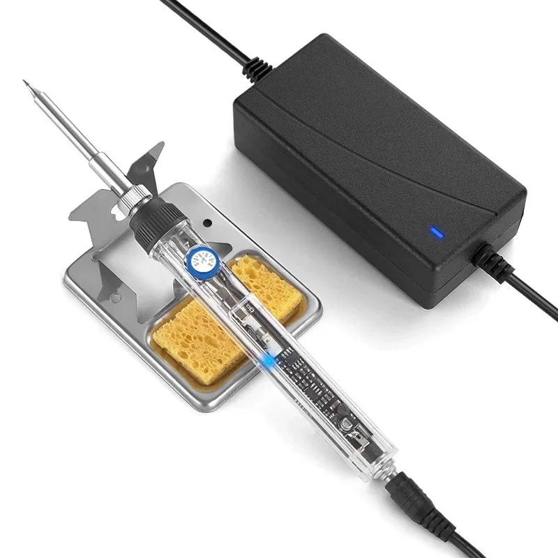 T12 portable 75W soldering iron with DC12-24V DC power supply, fast heating and constant temperature chromium iron kit