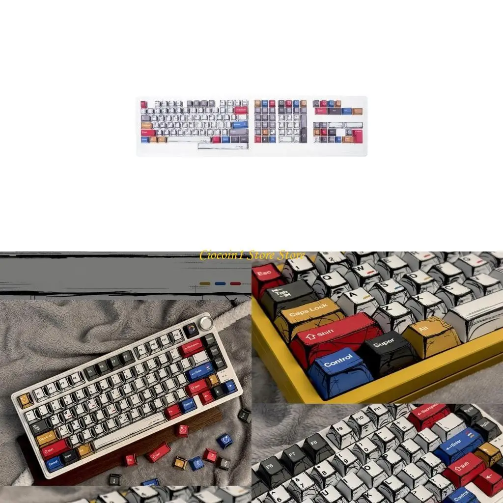 

A3PC 136 Ключ PBT -клавиш набор красочная конструкция для механических клавиш