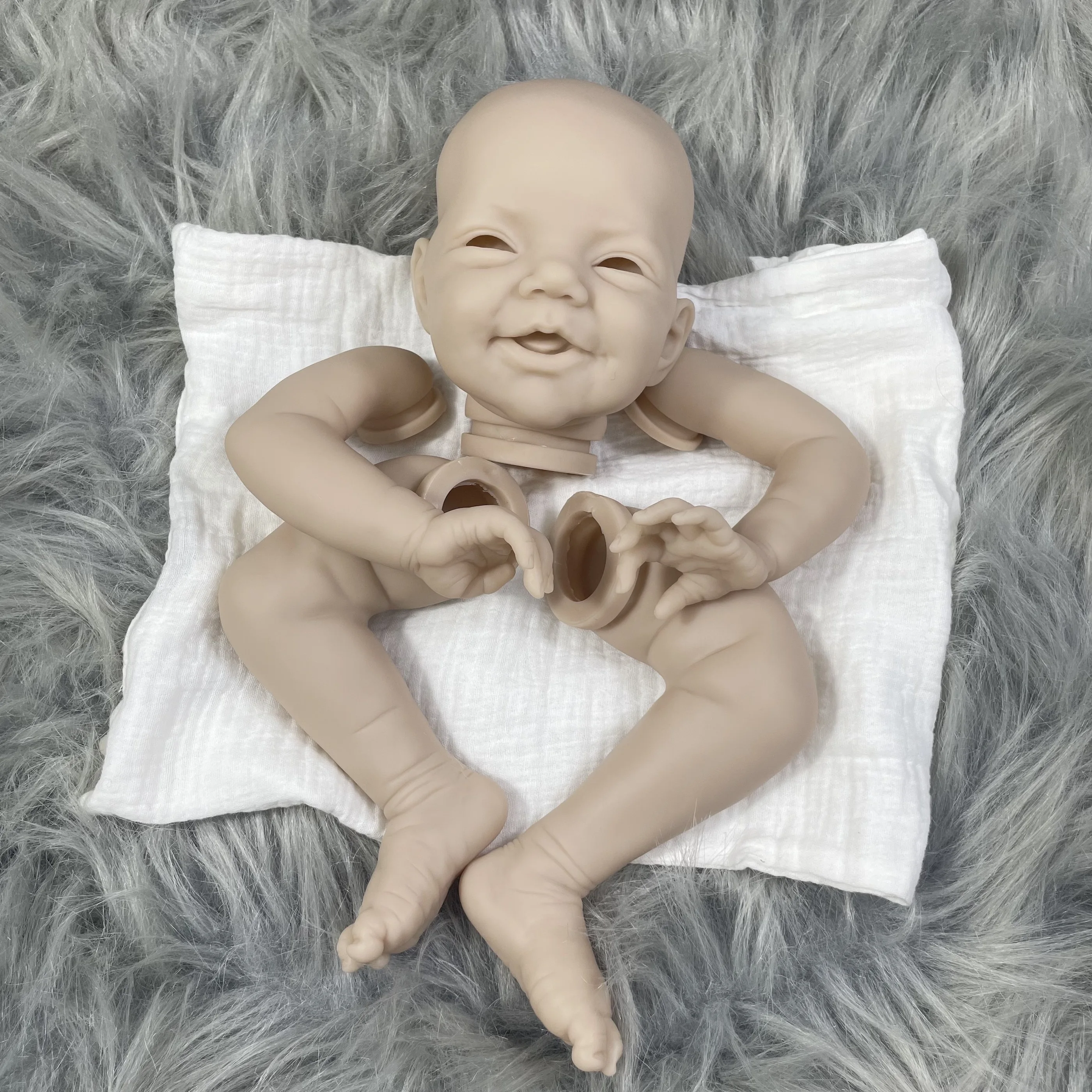 19 인치 비닐 다시 태어난 인형 키트 찰리 신생아 비닐 DIY 수제 장난감 다시 태어난 금형 키트 천 몸과 눈
