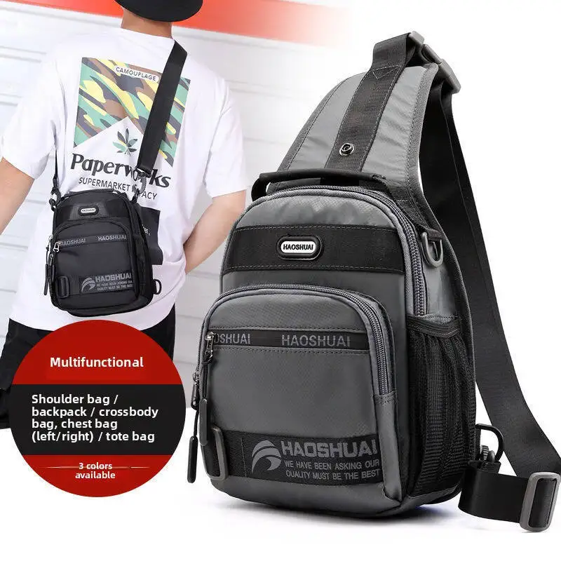 New Men's Multifunctional Chest Travel Bag Trendy Single Shoulder Crossbody Bag Waterproof Nylon Fashion Bags Duffle Bag Lightwe