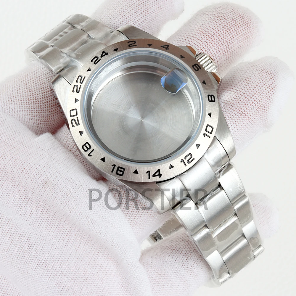 

39mm NH35 Watch Case EXP 24 Hours Bezel Sapphire Glass for NH34 NH35 NH36 NH38 Movement Explorer Oyster/Jubilee Watchband