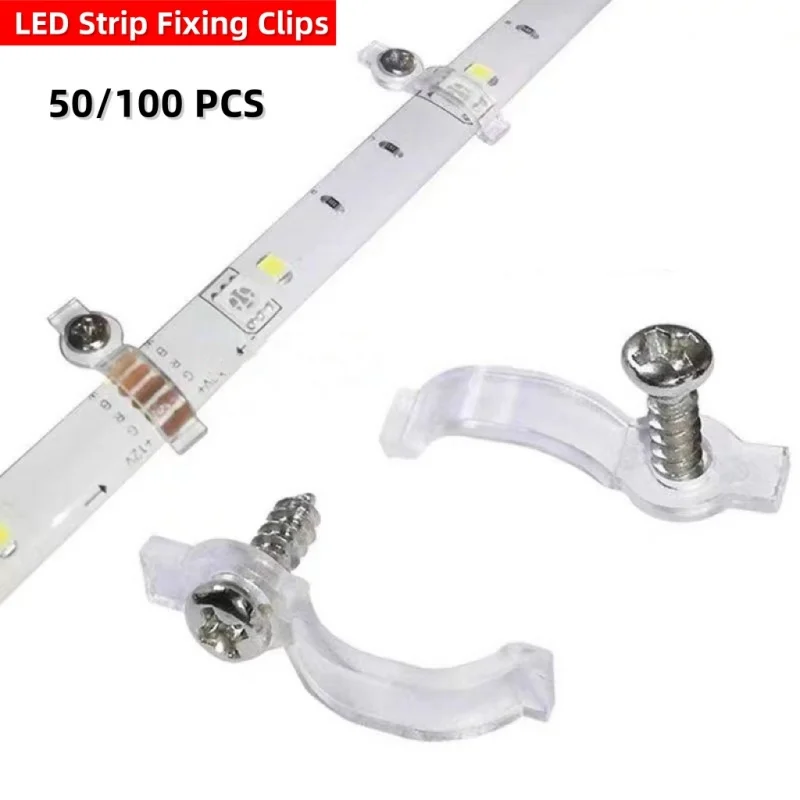 50 szt. Fixator taśma LED klipsy mocujące złącze 8mm/10mm ze śrubami mocujący klips do taśmy LED SMD 5730/5050/2835/3014