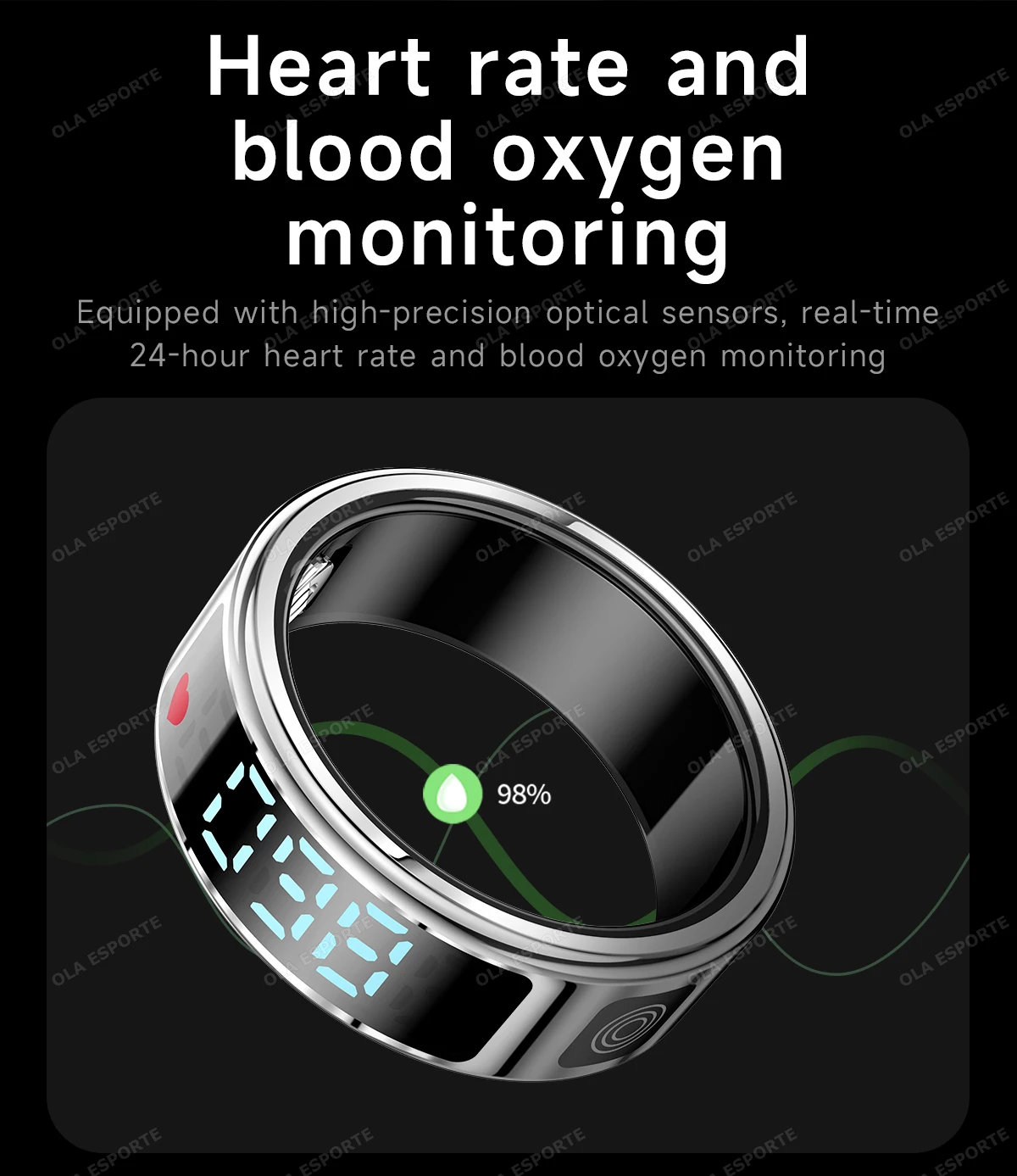Intelligenter Ring mit Digitalanzeige, Fitness-Tracker, Schlaf- und Aktivitätsmonitor, Schrittzähler, Fernkamera, Tragbarer Ring für den täglichen Sport HT30 – Detail 11