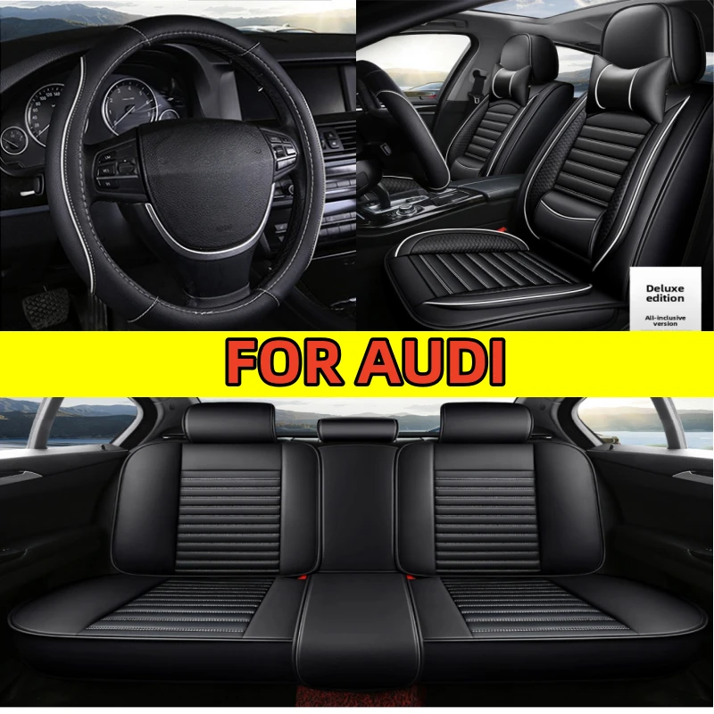 

FOR AUDI car seat covers, fully covered PU leather waterproof and wear-resistant car seat protection pads for all seasons