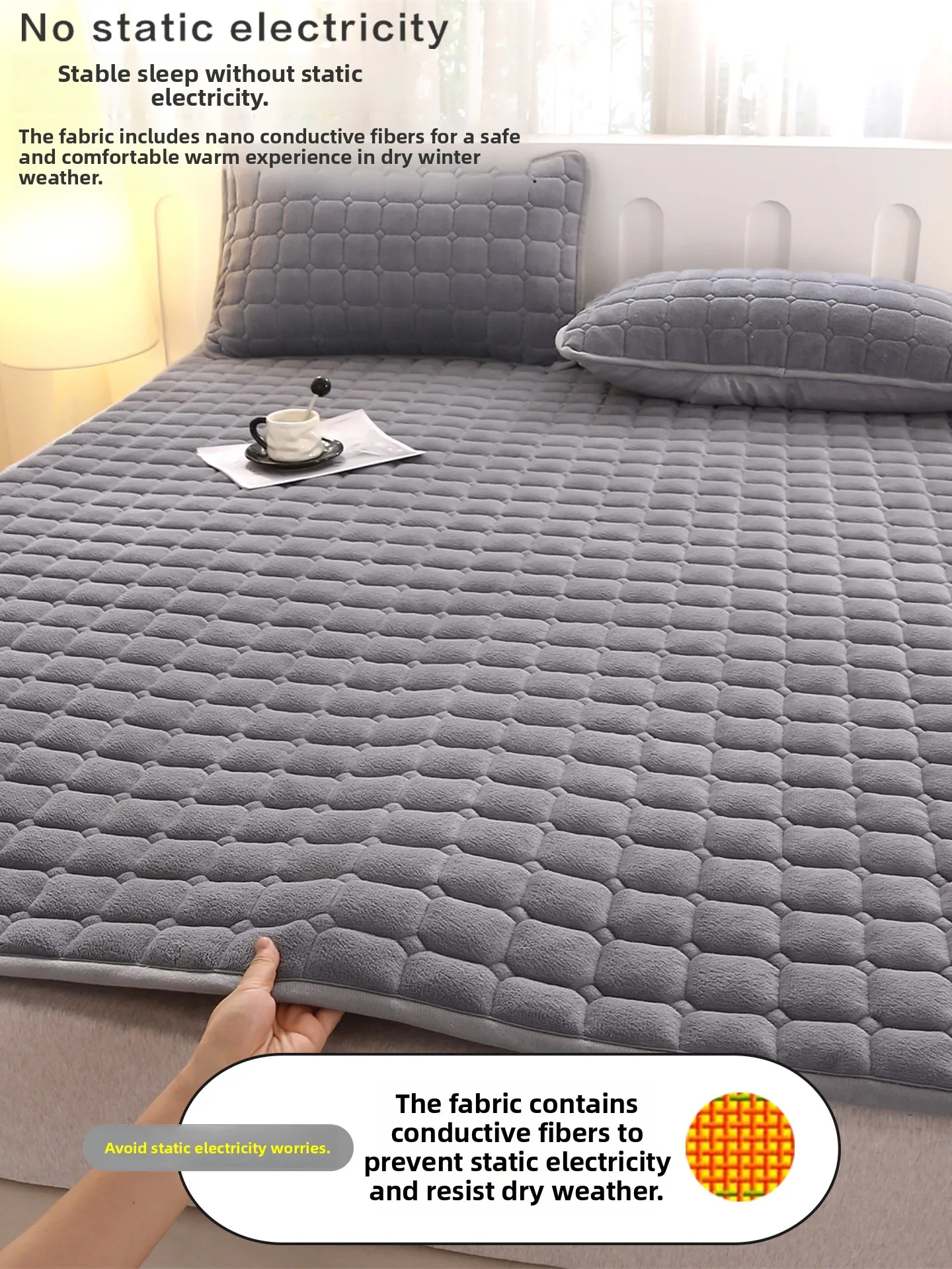 Warm Anti-Slip Milk Velvet Mattress Pad Machine Washable Soft Padded Quilt for Students Dormitory Single Bed Home Use Winter