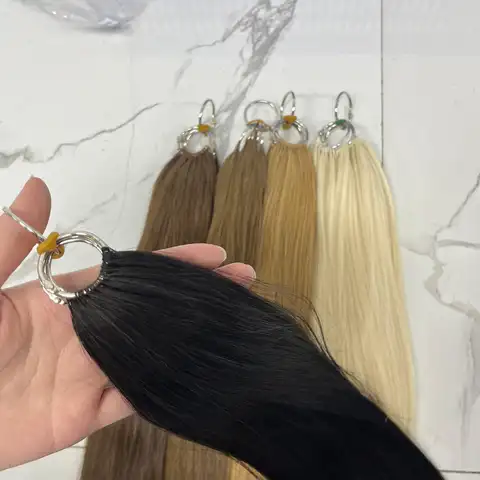 깃털 머리 연장 100% 인모 실제 천연 모발 편안하고 눈에 띄지 않는 18
