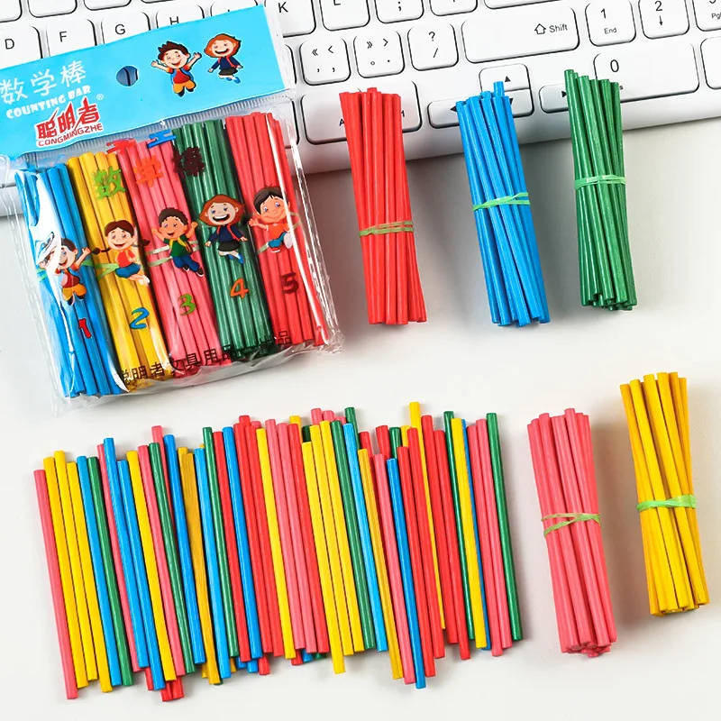 100Pcs/set Children Arithmetic Wooden Math Stick Teaching Aid Mathematics Calculation Enlightenment Knowledge  Educational Toys