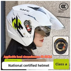 Electric car helmet motorcycle winter warm battery car women's winter men's double mirror four-season helmet