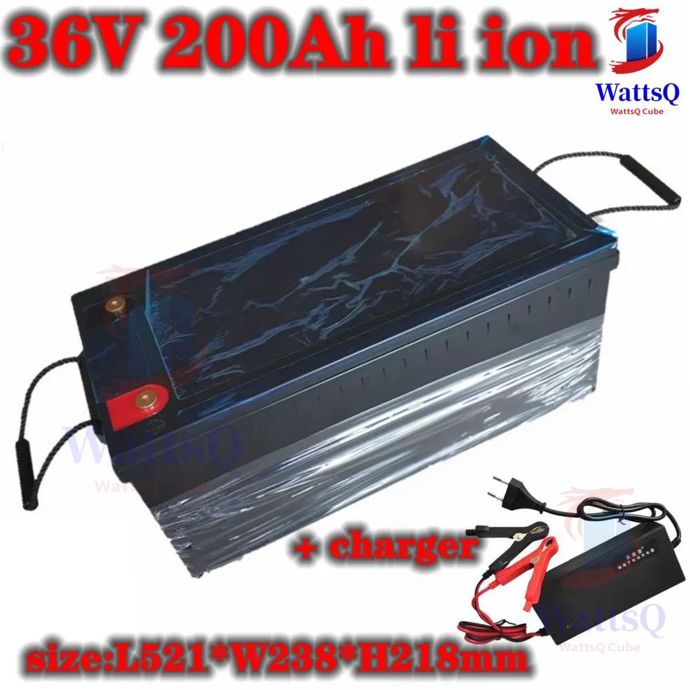 waterproof 36v 200ah lithium ion battery 100A BMS li ion battery for 3000W 1500W scooter bike Solar energy EV +10A charger