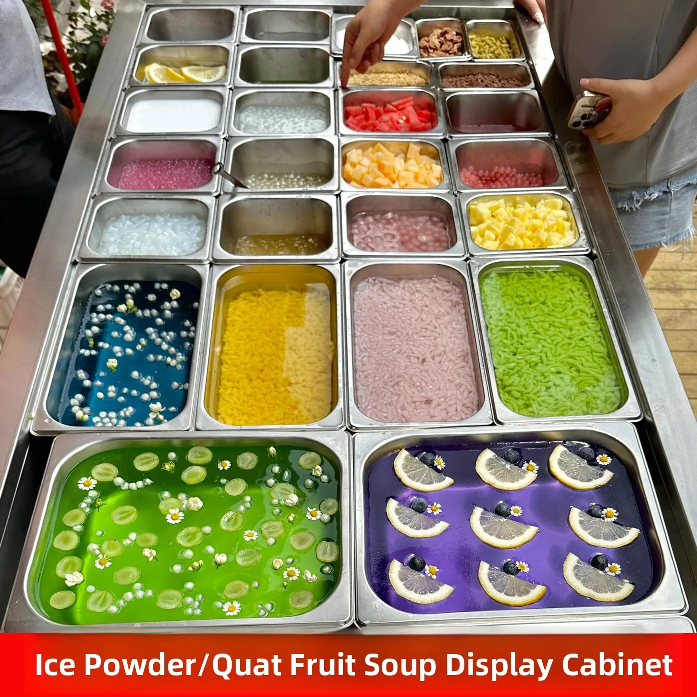 

Акриловый шкаф-витрина с четырьмя фруктами, коммерческая порционная раковина, холодильный контейнер для хранения, прямоугольная пластиковая чаша