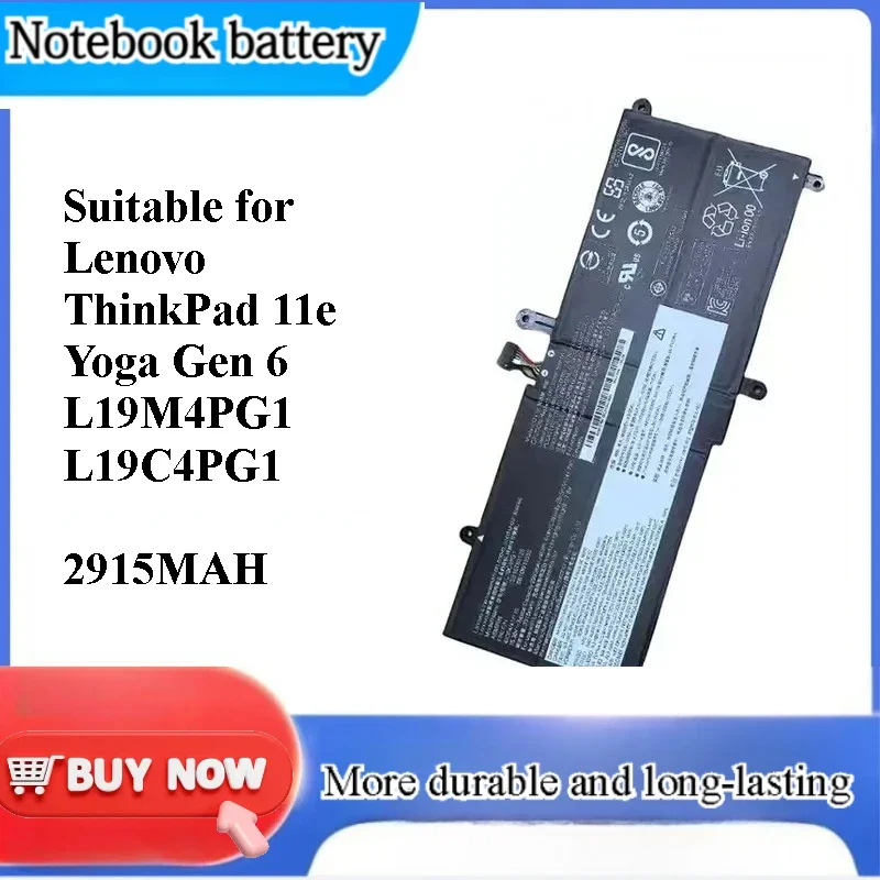 [L19M4PG1] [L19C4PG1] for Lenovo ThinkPad 11e Yoga Gen 6 Laptop Battery Replacement Battery