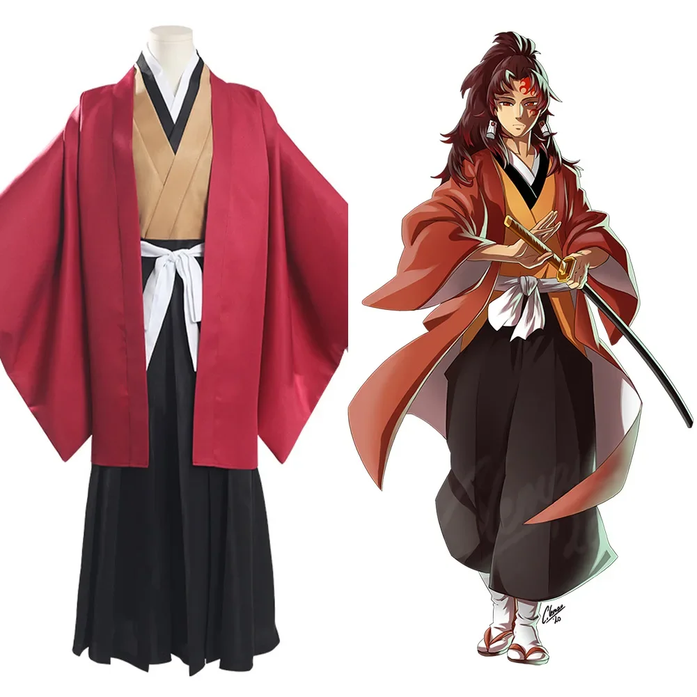 Anime Tsugikuni Yoriichi Cosplay Kostium Kimono Uniform Stroje Halloween Karnawałowy Garnitur