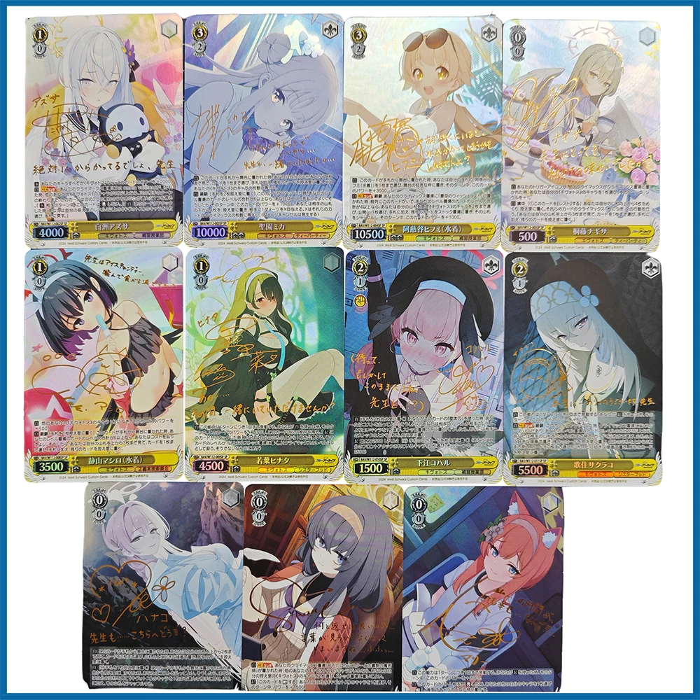 

11PC/Set Anime Goddess Story Weiss Schwarz DIY ACG Blue Archive Boys Game Toys Christmas Birthday Gift Collectible Cards