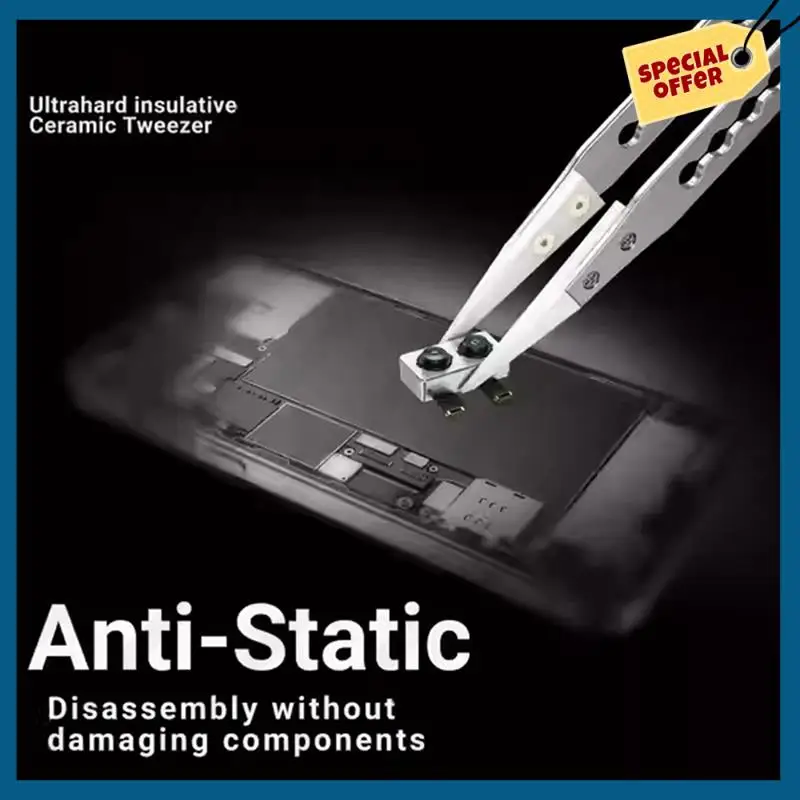 -A89Z Antistatische, korrosionsbeständige 4-teilige, nicht magnetische Pinzette aus Titanlegierung für präzise Motherboard-Schmuck-Reparaturzange