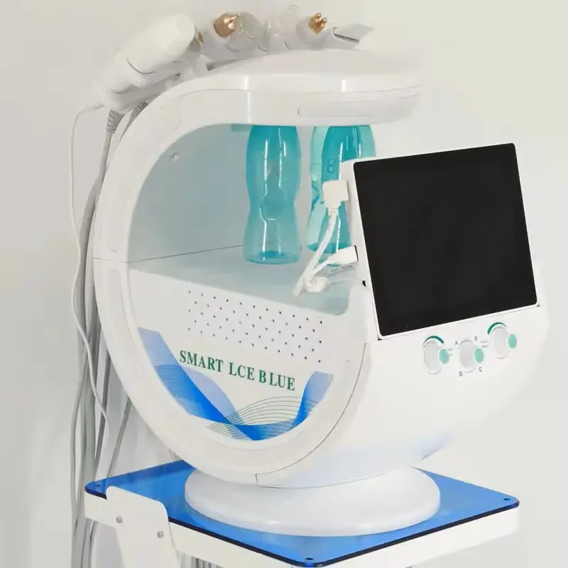 Macchina per il trattamento del viso intelligente blu ghiaccio di alta qualità 2025 Hydrofacial 7 in 1 Dermoabrasione portatile professionale