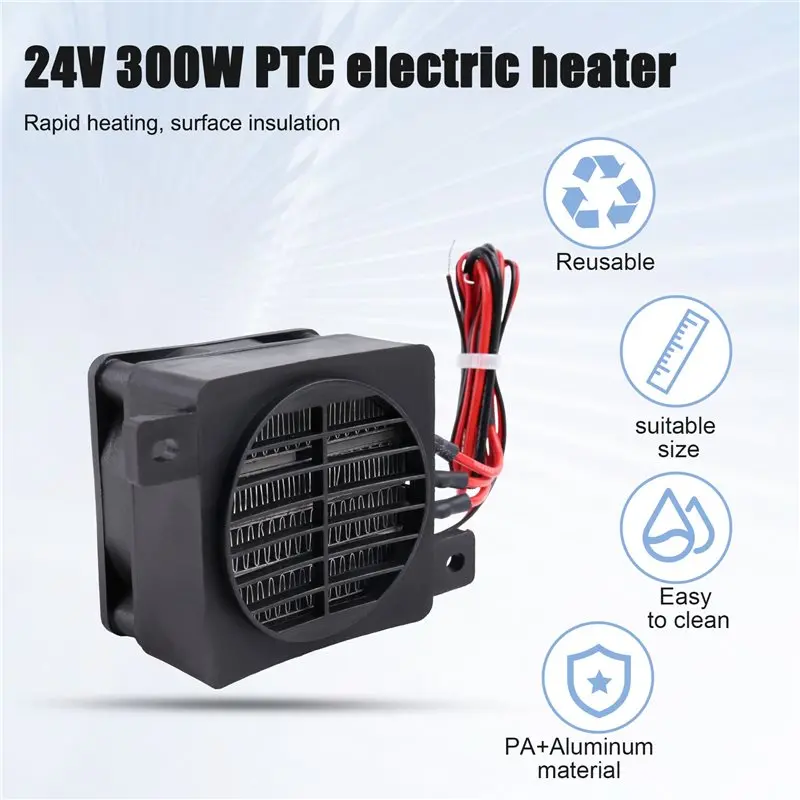 ABGG-Air Heater 24V 300W Room Heater Energy Saving PTC Car Fan Constant Temperature Heating Heaters