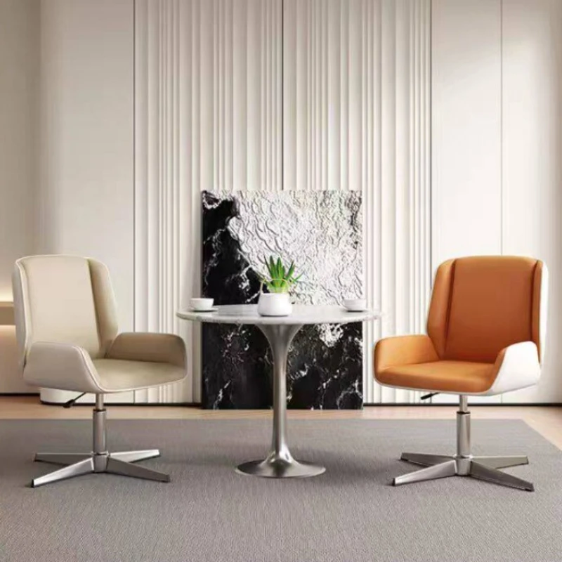 Leather Rolling Office Chair Computer Vanity Designer Office Chair Comfortable Luxury Study Chaise De Bureaux Home Furniture