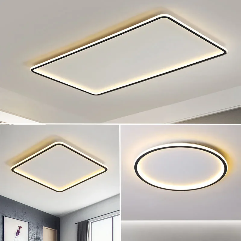 Modern Minimalist LED Ceiling Lamp Ultra-thin Minimalist Rectangle Round Square Living Room Bedroom Study Room Indoor Lights