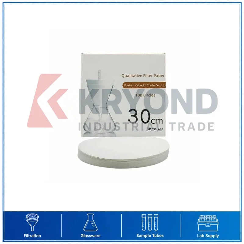 定性実験用濾紙-円形-直径300mm-100枚入り-化学濾過-サンプル分析-消耗品-研究セット