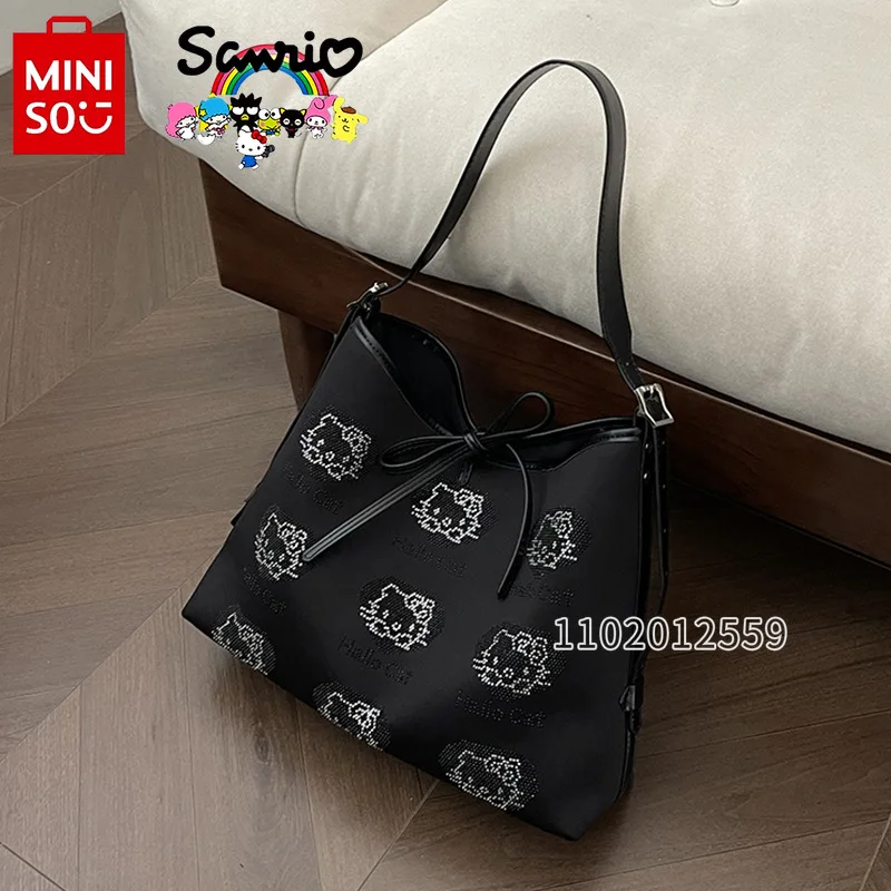 Hello Kitty-Sac à Main de Marque de Luxe pour Femme, avec Diamant, Dessin Animé, Décontracté, Grande Capacité, Nouvelle Collection