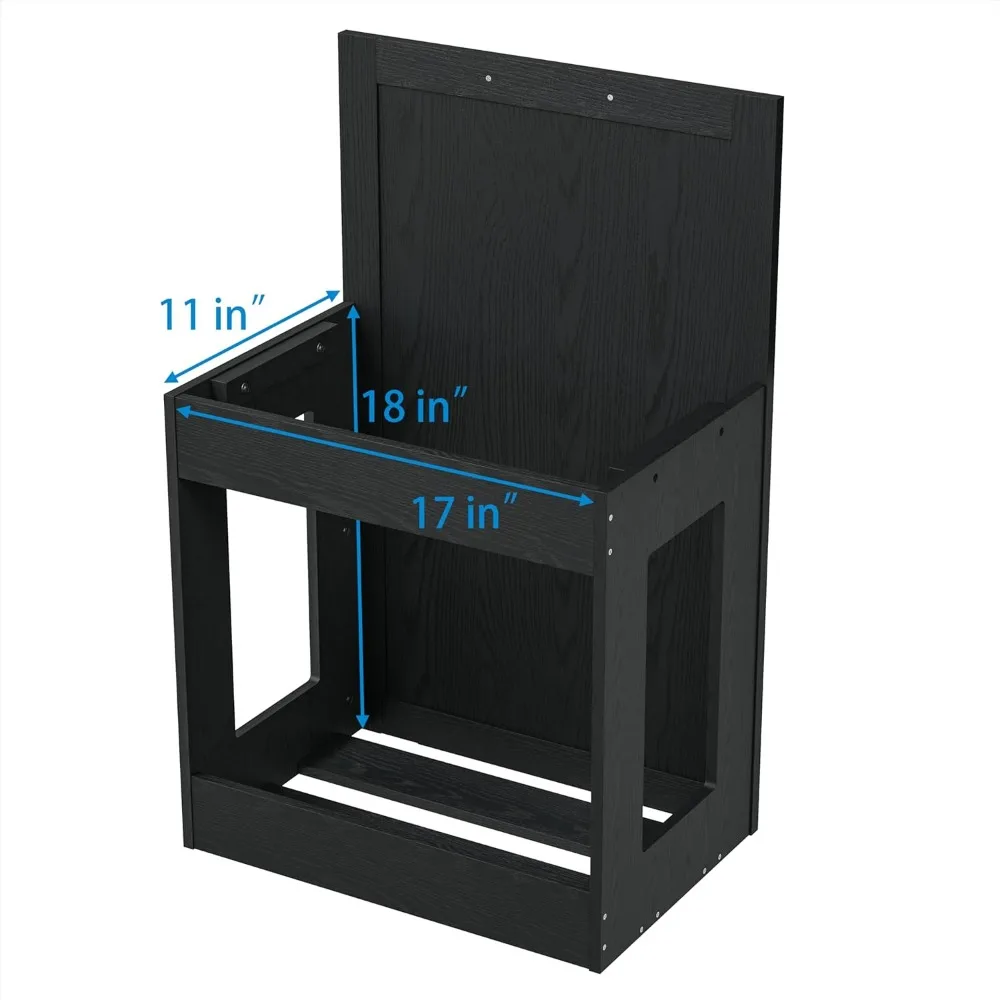 Armoire à Poubelle à Double Inclinaison, Poubelle de Cuisine en Bois, Supports Autoportants