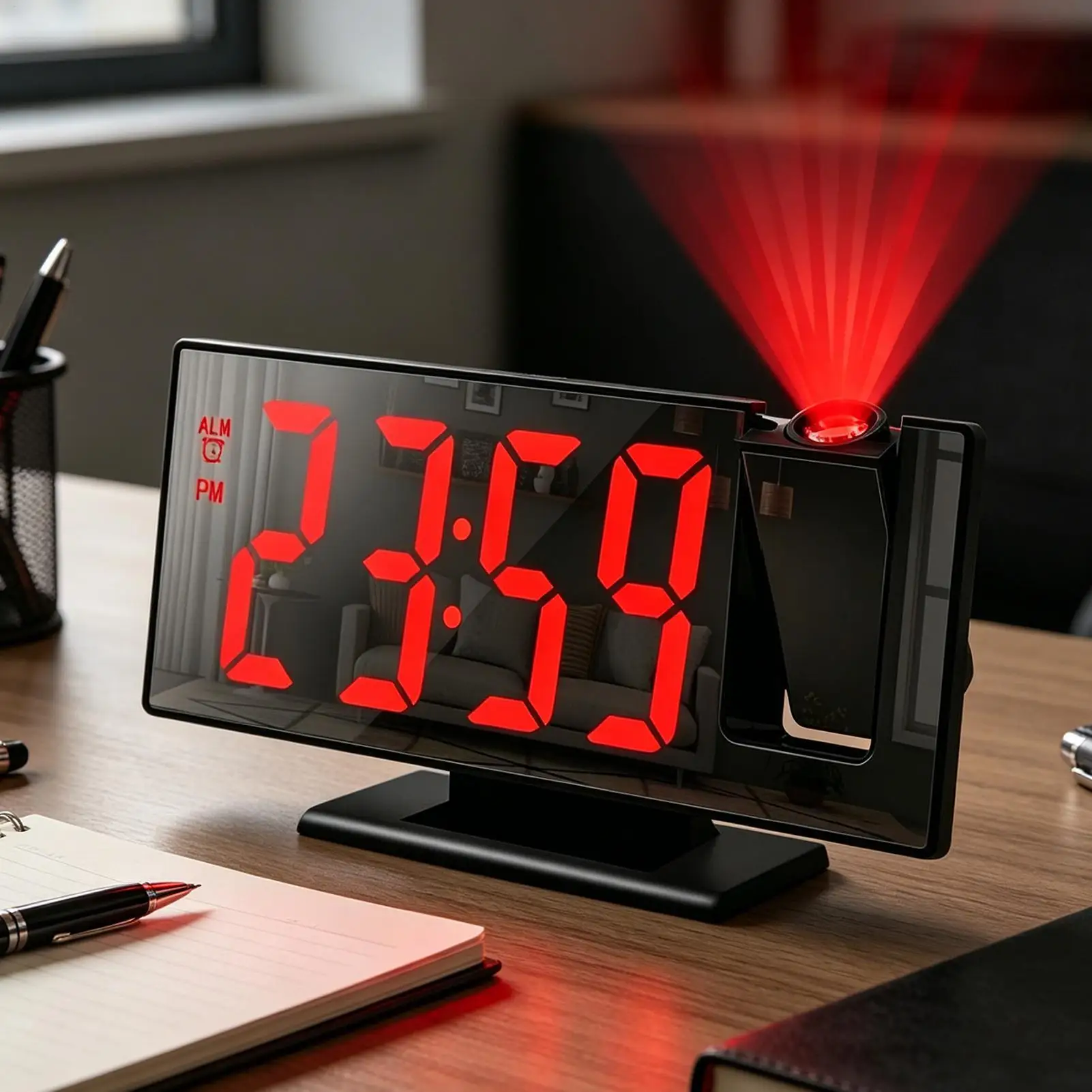 Digital Alarm Clocks for Bedrooms 12/24 Hr Time Temperature LED Display Digital Alarm Clock for Kids Adults Wall Bedside Table