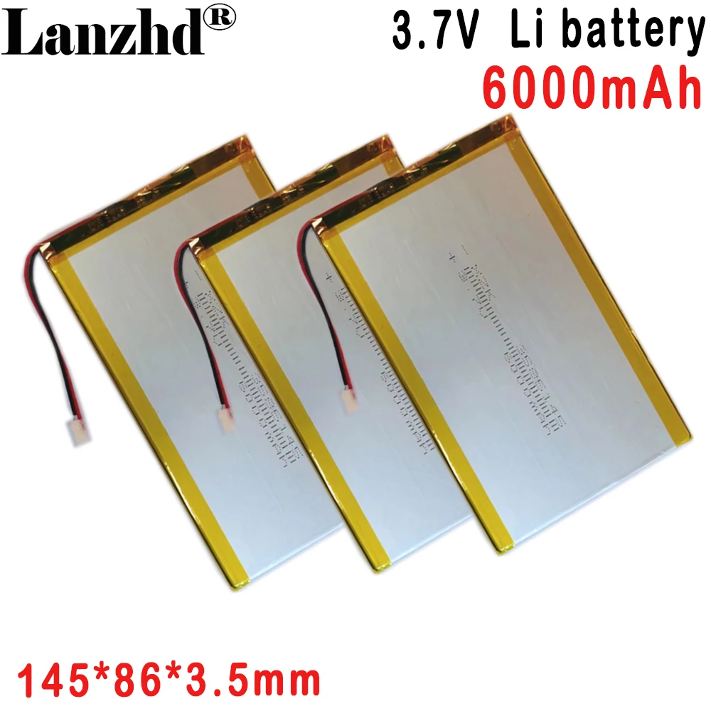 1-12pcs  3.7V Li Polymer Lithium Battery 6000MAH Tablet Laptop LED Light 3586145