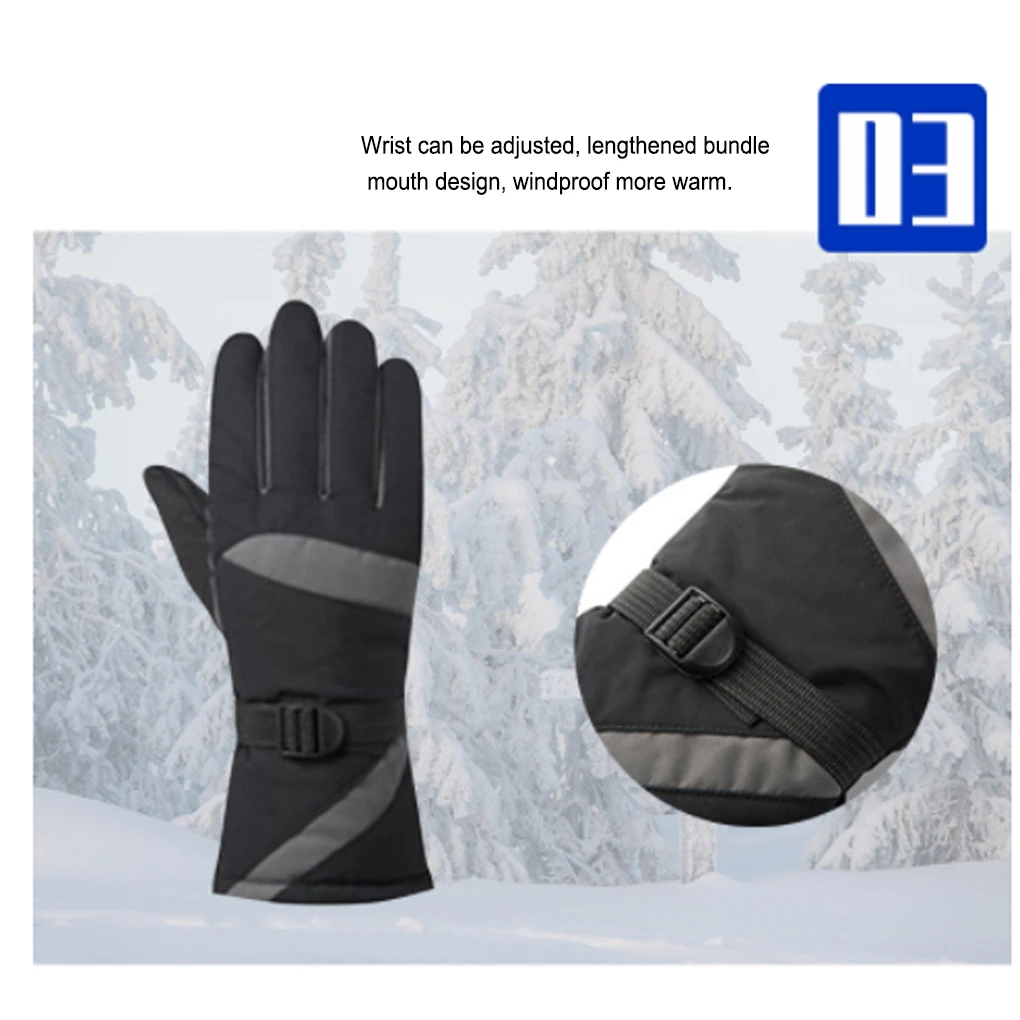 1 Pair Snow Ski Gloves Winter Waterproof Touch Screen Breathable Mittens